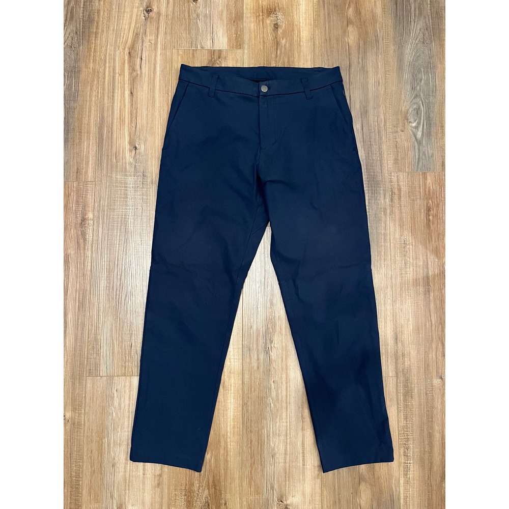 Lululemon Commission Slim Fit Pant 32 Navy Blue Warpstreme Trousers Chino